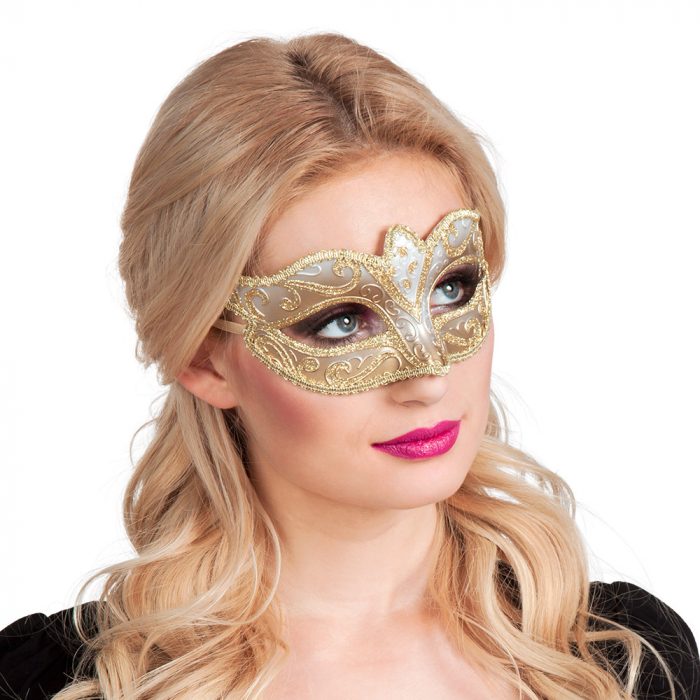 verkoop - attributen - Nieuwjaar - Venetiaans masker Felina goud